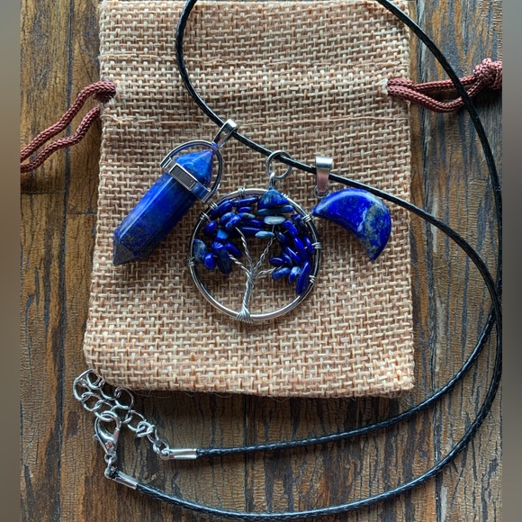 BrandNew Lapis Lazuli Pendants Tree of Life Crystal Necklace Lapis Necklace - Picture 2 of 4